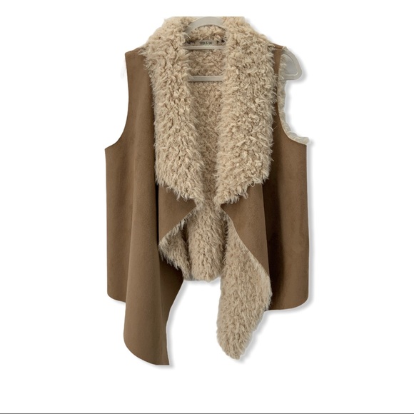 Taylor & Sage Jackets & Blazers - Taylor & Sage Faux Suede Shearling Sherpa Fur Vest
